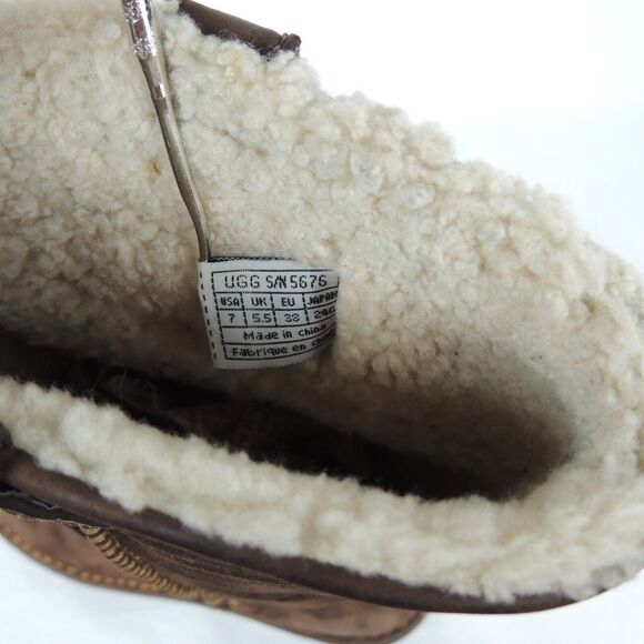 UGG 5676 Swell Tall Boots Women's Size 7 Brown Steampunk Dark Academia - Picture 8 of 8